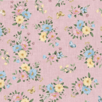 Tricoline estampa digital floral rosa