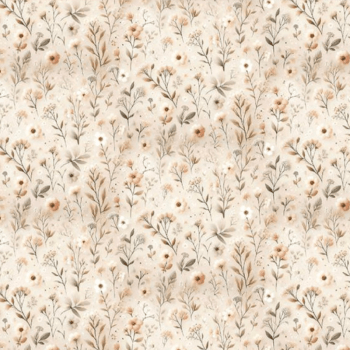 Tricoline estampa digital floral serenity fundo bege 