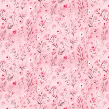 Tricoline estampa digital floral serenity fundo rosa