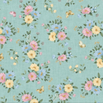 Tricoline estampa digital floral verde