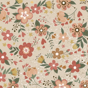 Tricoline estampa digital floral viva la vida country 