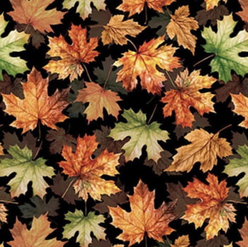 Tricoline estampa digital folhas fundo escuro 