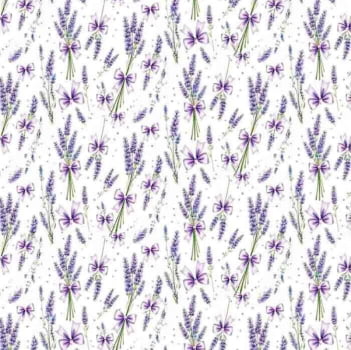 Tricoline estampa digital lavanda e laços 
