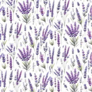 Tricoline estampa digital lavanda ramos 