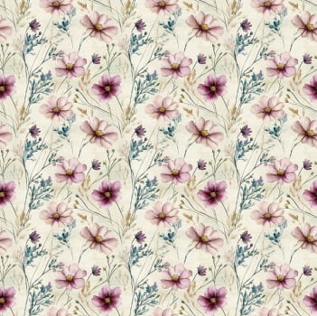 Tricoline estampa digital Marrocan flor creme 