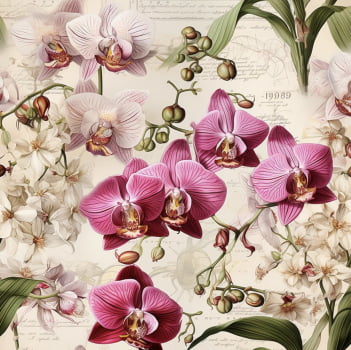 Tricoline estampa digital orquídeas 