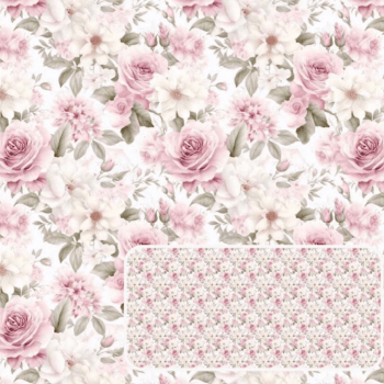 Tricoline estampa digital rosas pequenas classy roses