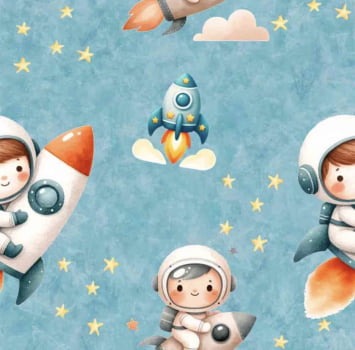 Tricoline estampa digital astronautas e naves