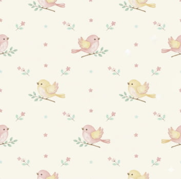 Tricoline estampa digital baby garden passarinhos 