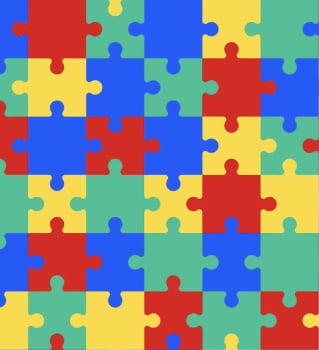 Tricoline estampa digital quebra cabeça autismo 