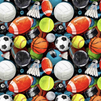 Tricoline estampa digital vários esportes 