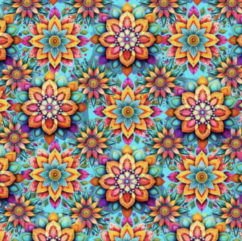 Tricoline estampa digital mandalas lindas