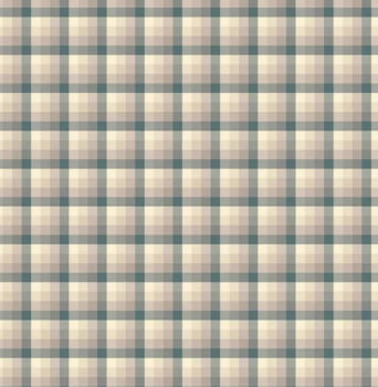 Tricoline estampa digital xadrez bege com azul 