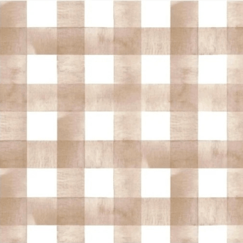 Tricoline estampa digital xadrez bege dupla fofura 