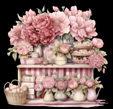 Decalques termocolantes exuberância rosa - KIT com 5 decalques variados 