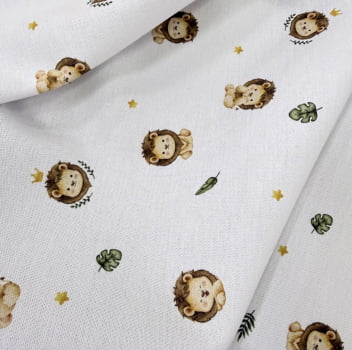 Flanela estampa digital leão - CORTES 1,00m x 0,78m