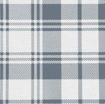 Linho estampado xadrez tartan denim