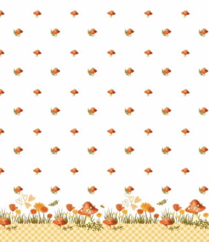 Pano de copa cogumelos com barrado 