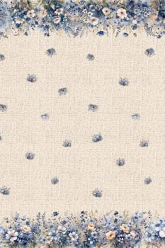 Sacaria especial floral azul - CORTES 0,55m x 1,50m 