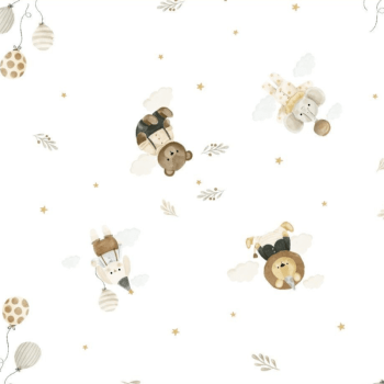 Tecido fralda digital quadriculada bichinhos elegantes - CORTES 1,00m x 0,75m  