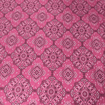 Tricoline estampado tipo bandana rosa