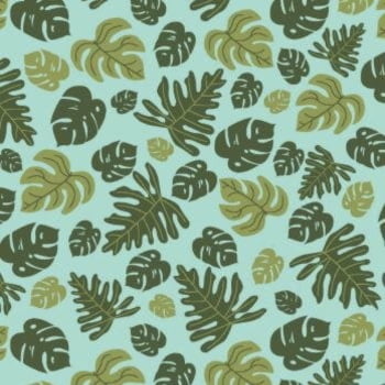 Tricoline estampado costela de Adão fundo verde