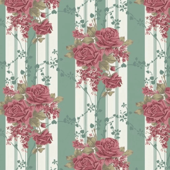 Tricoline estampado Flora verde