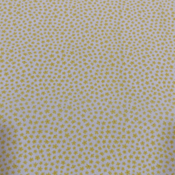 Tricoline estampado florzinha amarela fundo branco 