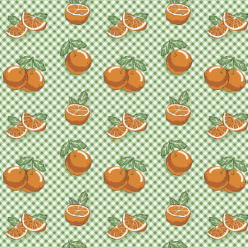 Tricoline estampado mini laranjas