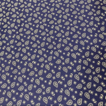 Tricoline estampado arabesco azul