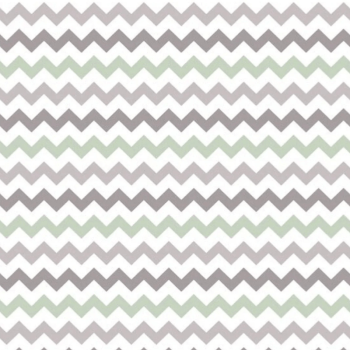 Tricoline estampado chevron Zarah verde e cinza 