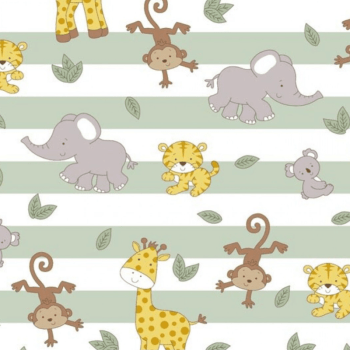 Tricoline estampado jungle verde