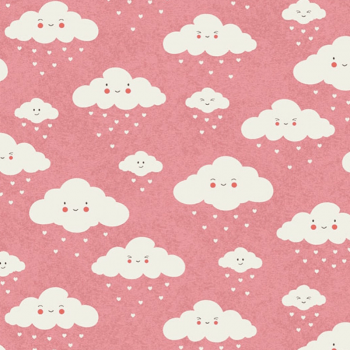 Tricoline estampado nuvem rose