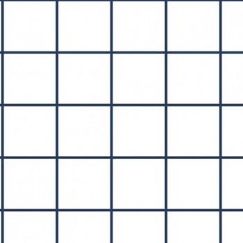 Tricoline estampado xadrez grid branco com azul marinho 