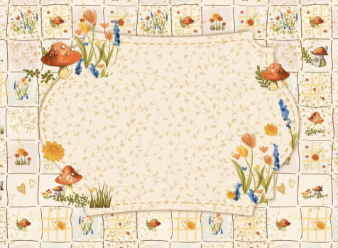 Tricoline estampa digital americano cogumelos