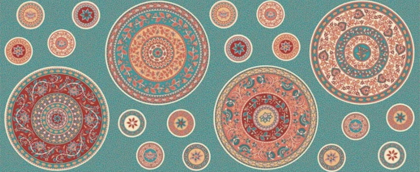 Tricoline estampado painel sousplats Kalamkari 