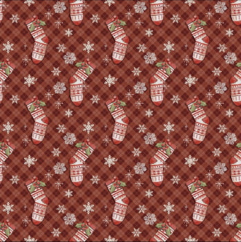 Tricoline estampa digital meias natal