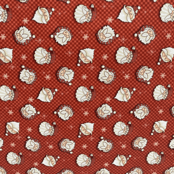 Tricoline estampa digital noel fundo vermelho 