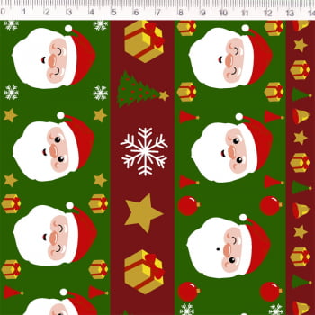Tricoline estampado barrado noel