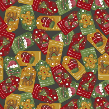 Tricoline estampado Original christmas tags