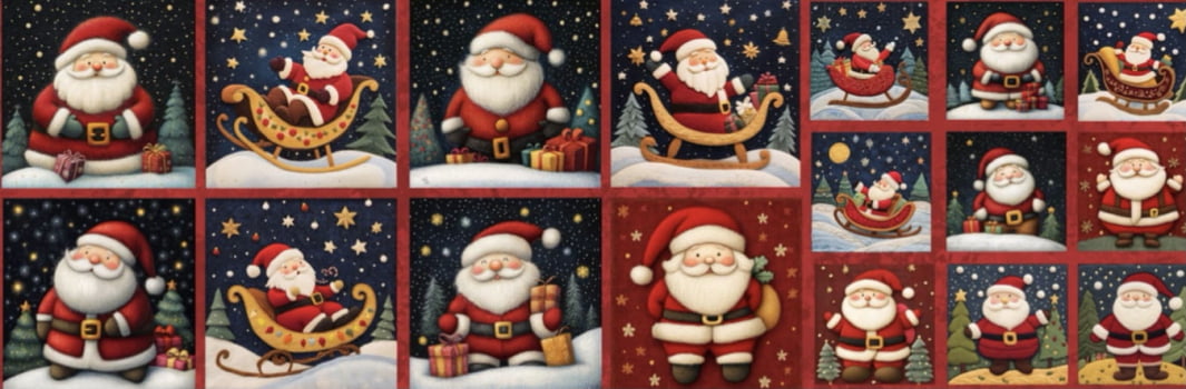 Tricoline estampa digital painel papai noel vermelho 
