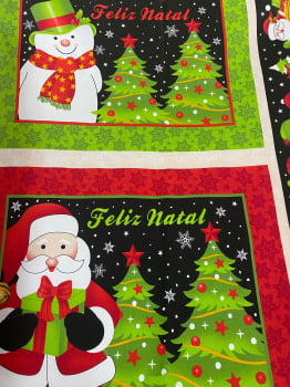 Tricoline estampado americano feliz natal