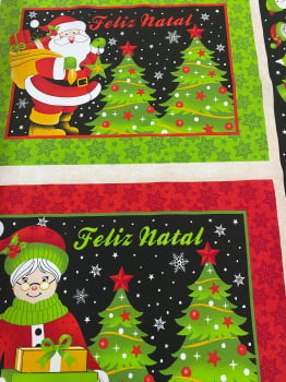 Tricoline estampado americano feliz natal