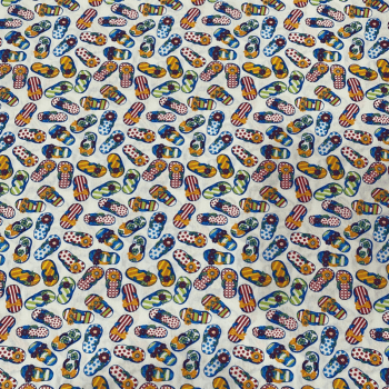 Tricoline estampado chinelinho 