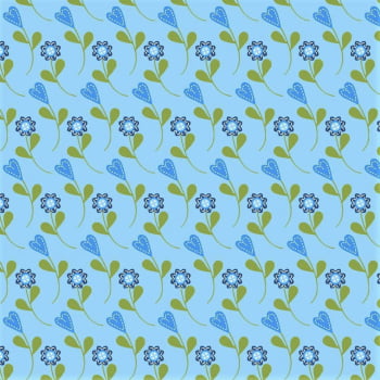 Tricoline estampado corações e flores