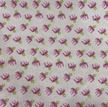 Tricoline estampado picolé fundo rosa