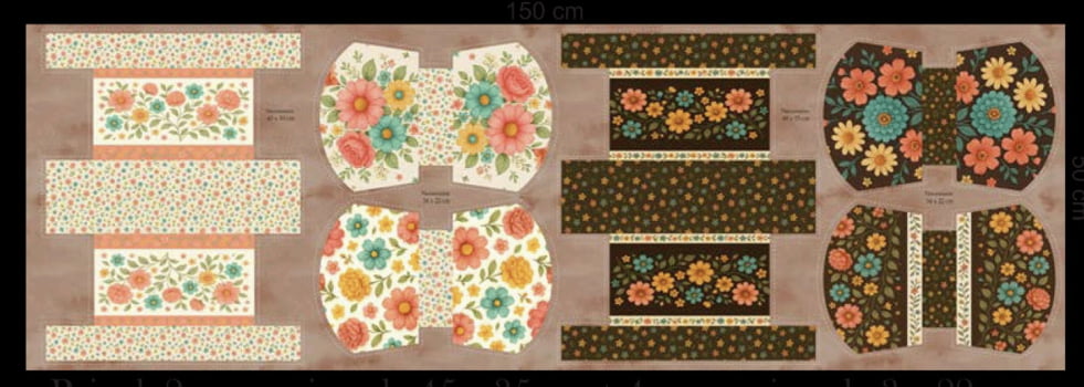 Sarja estampa digital painel necessaires caminho das flores