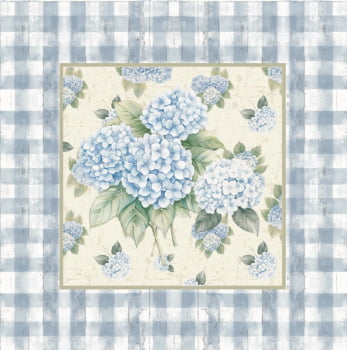 Tricoline estampa digital painel almofadas hortênsias 