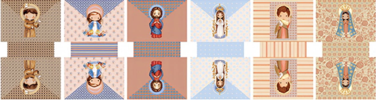 Tricoline estampa digital painel necessaires Santinhos