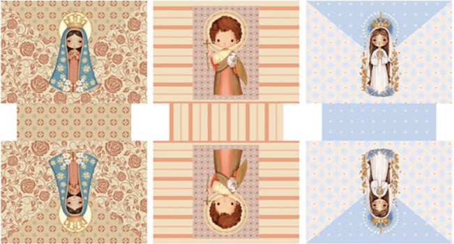 Tricoline estampa digital painel necessaires Santinhos